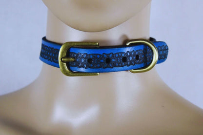 Day Collar Floral Pattern BDSM Collar  Elegant Submissive Daywear