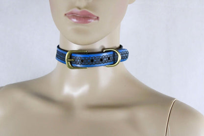Day Collar Floral Pattern BDSM Collar  Elegant Submissive Daywear