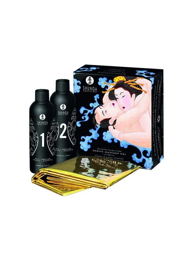 Shunga - Body to Body Massage Gel - Exotic Fruit 2 x 250 ml. - Happytoys Sexshop: Toys for Feeling Happy & Easy 😊 - Discreet geleverd