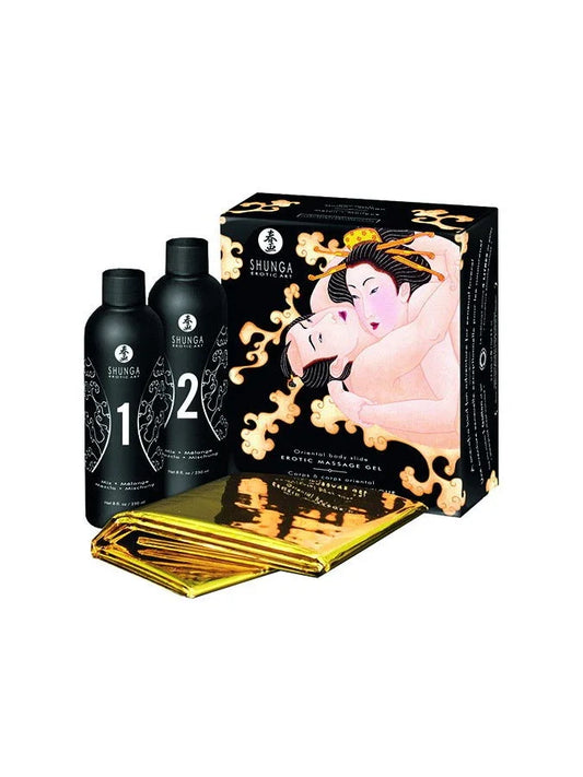 Shunga - Body to Body Massage Gel - Melon/Mango 2 x 250 ml. - Happytoys Sexshop: Toys for Feeling Happy & Easy 😊 - Discreet geleverd