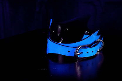 Leather Posture Collar Sky Blue Spiked Leather BDSM Collar Day Choker - Happytoys Sexshop: online sex shop for Feeling Happy & Easy 😊 - Discreet geleverd