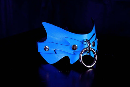 Leather Posture Collar Sky Blue Spiked Leather BDSM Collar Day Choker - Happytoys Sexshop: online sex shop for Feeling Happy & Easy 😊 - Discreet geleverd