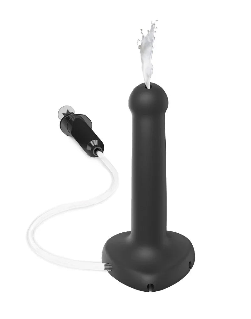 Strap-On-Me - Squirting Cum Dildo Maat S - Zwart - Happytoys Sexshop: Toys for Feeling Happy & Easy 😊 - Discreet geleverd