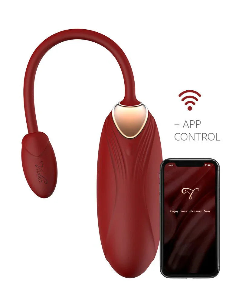 Viotec - Oliver Pro - Draagbare Vibrator met Appbediening - Goud & Wijnrood - Happytoys Sexshop: Toys for Feeling Happy & Easy 😊 - Discreet geleverd