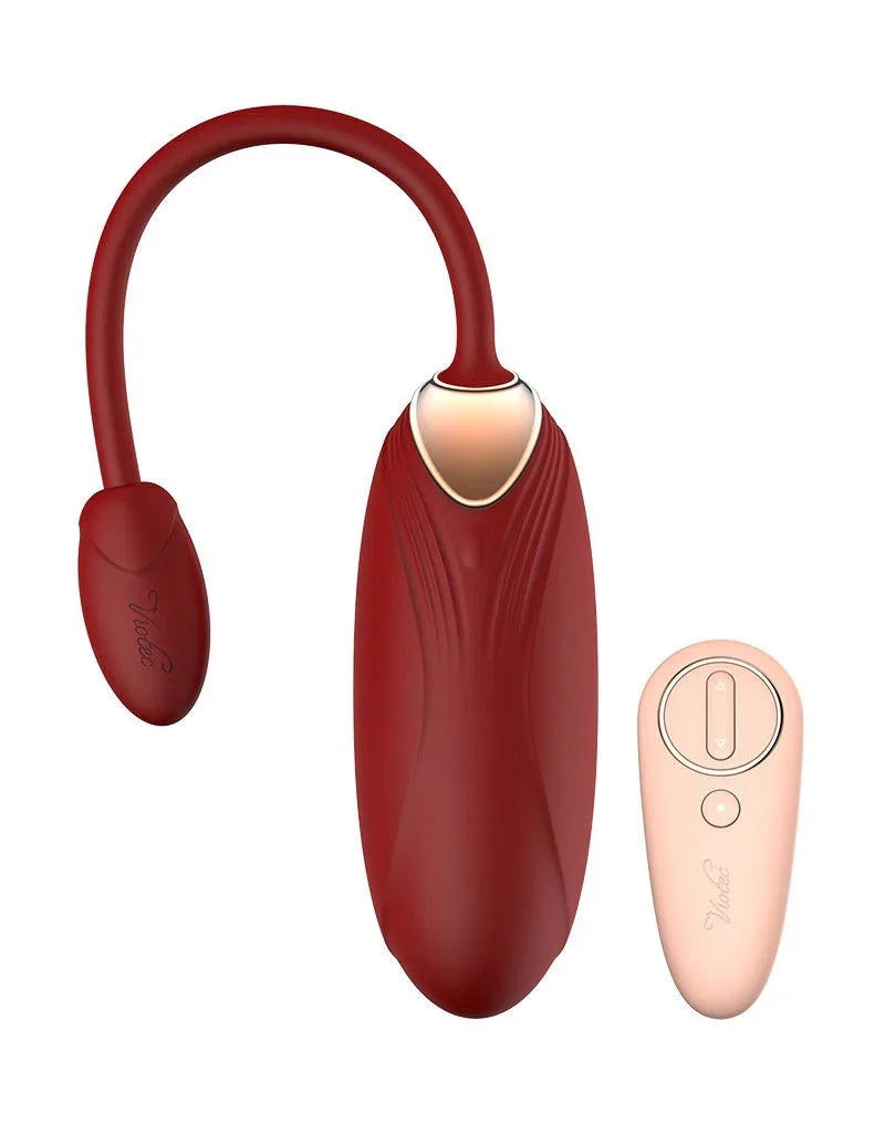 Viotec - Oliver - Draagbare vibrator met afstandsbediening - Goud & Wijnrood - Happytoys Sexshop: Toys for Feeling Happy & Easy 😊 - Discreet geleverd
