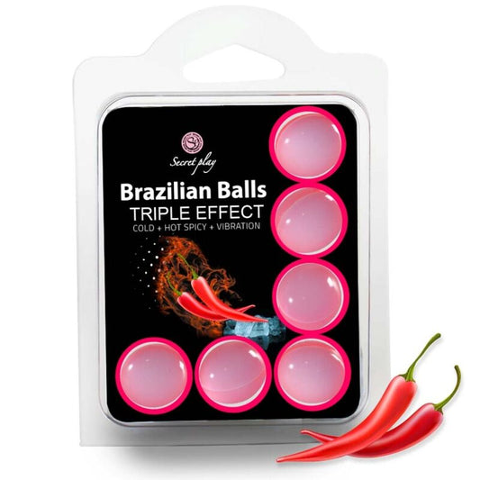 SECRETPLAY - SET 6 BRAZILIAN BALLS TRIPLE EFFECT