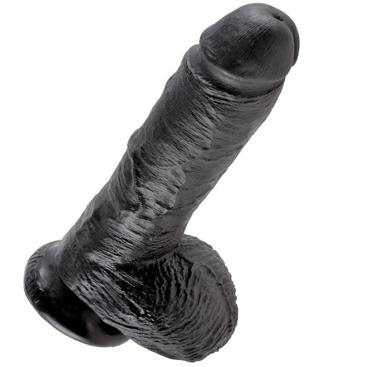KING COCK 8" COCK BLACK WITH BALLS 20.3 CM